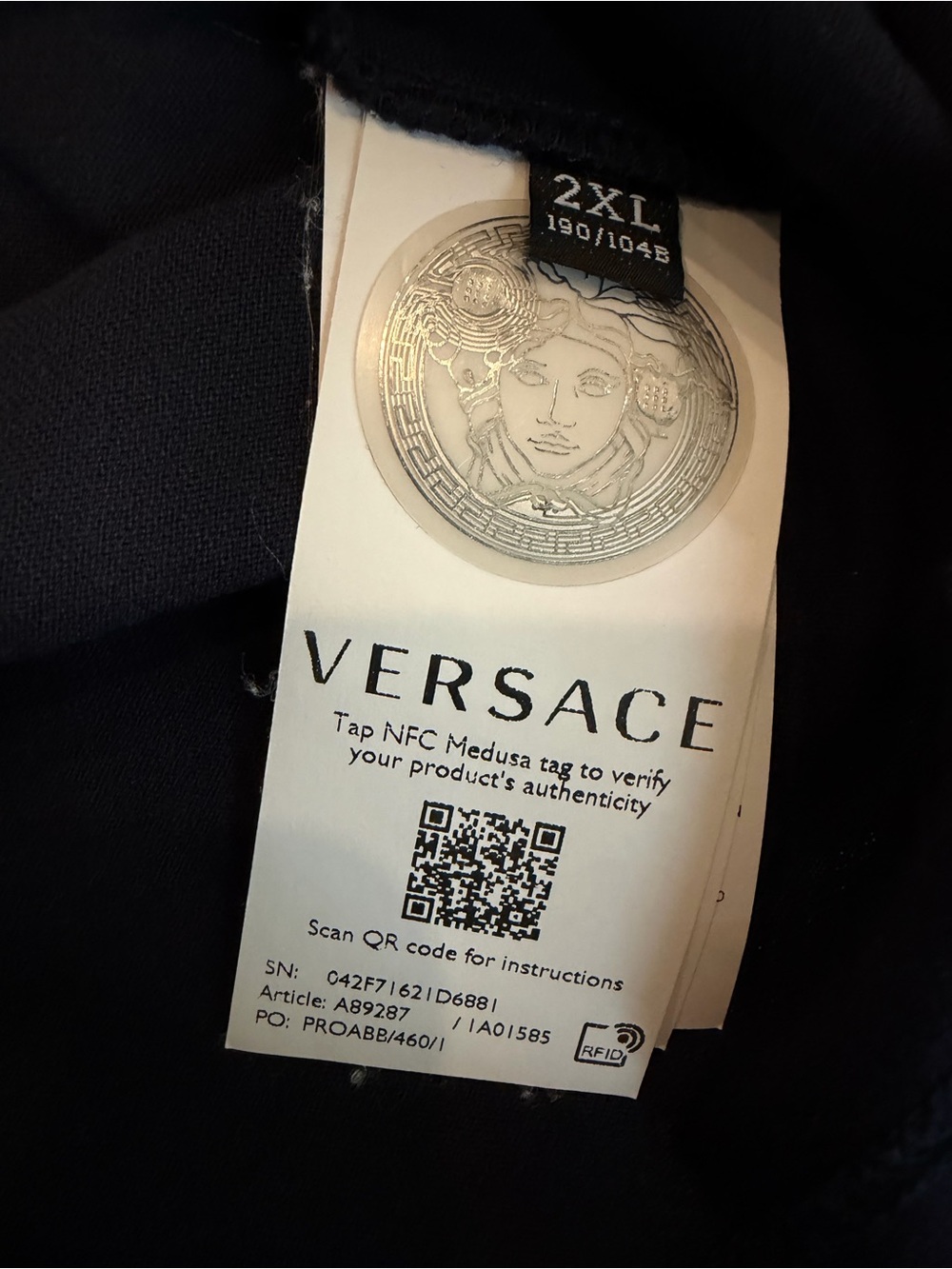 Versace Navy Medusa Gradient T-Shirt- US equivalent: Large - Picture 6 of 7